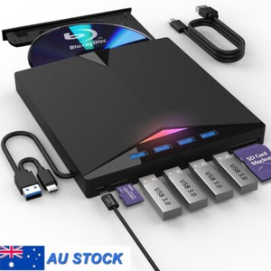 External Blu ray Drive USB 3.0 Type-C 3D Blu RAL Drive,DVD/BD Player Read/Write