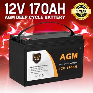 170AH 12V AGM Deep Cycle Battery Golf Cart Buggy Camping Scooter Solar Battery