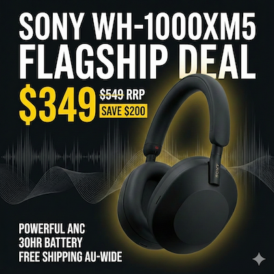 Price Drop! Sony WH-1000XM5 Flagship Noise-Cancelling Headphones for $349 ($549 RRP)