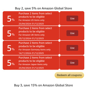 Buy 2 Select Product Get 5% off (Exp 31/12/2025), Buy 3 Get 15% off @ Amazon US, UK, DE, JP via Amazon AU (Amazon App Required)