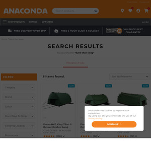 Dune Titan Swags - Double $199, Single $129 - both with bonus $50 gift card