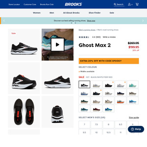 Brooks Ghost Max 2 or Brooks Ghost 16 Running Shoes $159.96 Delivered @ Brooks Running