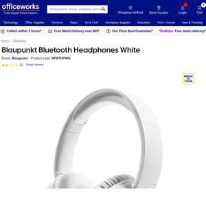 Blaupunkt Bluetooth Headphones $12+ Delivery ($0 to 10km of Store/ C&C/ in-Store) @ Officeworks