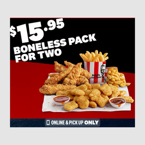 Boneless Pack for Two $15.95 Pickup Only @ KFC (Online or App)