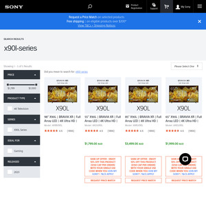 Sony X90L Bravia Full Array LCD TVs: 55” $1,799, 65” $1,999, 75” $2,499, 85” $3,499 (Extra $150 off with New Signup) @ Sony AU