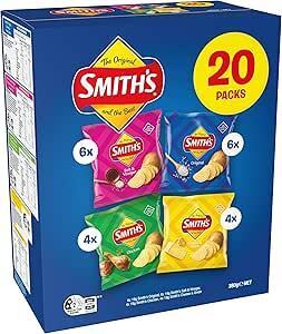 Smith’s Crinkle Cut Potato Chips Multipack 20 Pack $7.45 (S&S $6.56) + Delivery ($0 W Prime/ $59+) @ Amazon AU