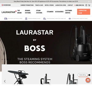 30% off Appliances & 20% off Accessories (e.g Lift White Pure Steam Station $839 + Delivery, RRP $1199) @ Laurastar