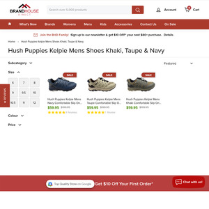 Hush Puppies Kelpie Men's Shoes (Khaki, Navy or Taupe) $44 + Shipping @ Brand House Direct