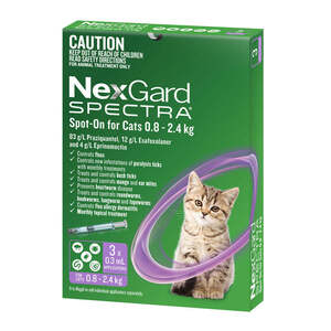 45% off NexGard Spectra Spot-On for Cats - 6 Pack (2.5-7.5kg) $69.08 + Delivery ($0 SYD C&C/ with $200 Order) @ Peek-a-Paw
