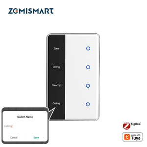 Zemismart Tuya Zigbee Display Light Touch Switch DIY Name on APP 3 Gangs US$26.1 + US$2 Delivery