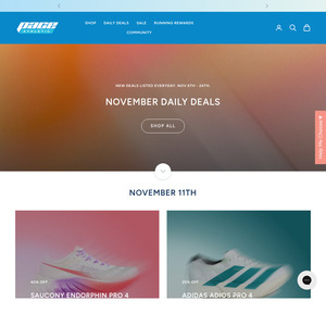 Pace Athletic November Daily Deals - e.g. Saucony Endorphin Pro 4 $210 ($350), $10 Delivery ($0 NSW C&C/ $99 Order)