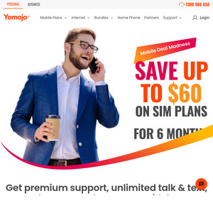 30-Day 4G Prepaid SIM: 1st Month $1.00 on All Plans, Months 2-6: $13.90 29GB, $24.90 42GB, $29.90 105GB, $44.90 220GB @ Yomojo