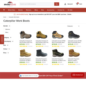 Caterpillar Selected Mens & Womens Work Boots $99.95 + Shipping @ Brand House Direct