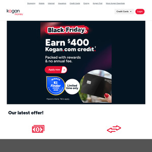 Kogan Credit Card: $400 Kogan Credit ($3k Eligible Spend 90 Days), 6 Months 0% BT, $0 Annual Fee, First Membership @ Kogan Money
