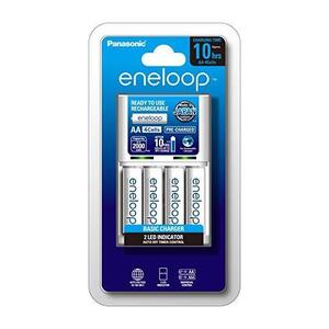 Panasonic AA Eneloop Basic Battery Charger, 1-Pack + Eneloop AA Pre-Charged Rechargeable Batteries, 4-Pack $27 S&S @ Amazon