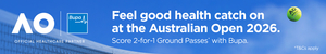 Bupa 2-for-1 Ground Pass Tickets from $5.00 Each @ Australian Open via Ticketmaster