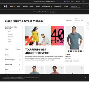 Under Armour 40% Off Sitewide (eg UA TriBase Reign 6 Shoes $108/$91.80 w/email signup) - Free Shipping on Orders $129+