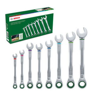 Bosch Wrenches Ratchet Set 8-Piece, Size Indication & Chrome Vanadium $56 ($54.60 eBay Plus) Delivered @ Bosch eBay
