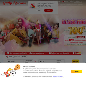 "Eco" Base Fares Dropped by 100% (One-Way from $199 inc. taxes) – SYD/MEL/BNE/PER to Ho Chi Minh City @ Vietjet