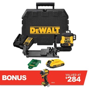 Dewalt 18V XR Compact 3x 360 Degree Multiline Laser Kit Green + Bonus Compact Impact Driver Skin $449 Delivered @ Total Tools