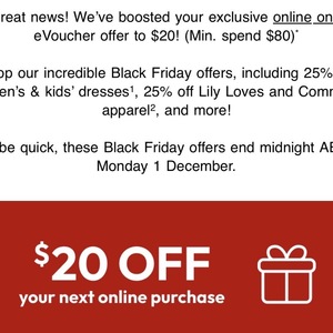 $20 off $80 Spend Coupon for Existing Newsletter Subscribers @ Target