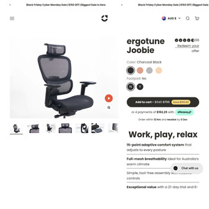 $150 off ErgoTune Joobie & Supreme Office Chair $649 (Was $799) + Delivery ($29 to NSW) @ ErgoTune Website