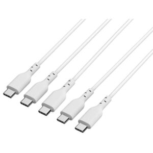 J.Burrows USB-C to USB-C 2.0 Cable 5A 1.2m White 5 Pack $8 + Delivery ($0 OnePass / C&C / in-Store) @ Officeworks