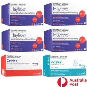 Dr Reddys Allergy MEGA Allergy Bundle: 280x Hayfexo + 70x Lorazol + 70x Cetrine $59.99 Delivered @PharmacySavings