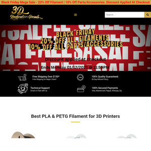 20% off 3D Printing Filaments: $14.39/kg ABS, $15.19/kg PLA + Delivery ($0 SA C&C/ $150 Order) @ 3D Radical Prints