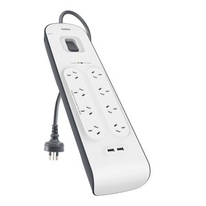 Belkin SurgePlus 8 Outlet 2 USB Powerboard $24 + Delivery ($0 OnePass/ C&C/ in-Store) @ Bunnings