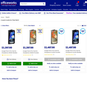 Google Pixel 9 Pro Fold 512GB $1497 in-Store only @ Officeworks