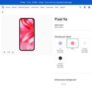 Google Pixel 9a 128GB Peony $599 Delivered (Was $849) @ Google