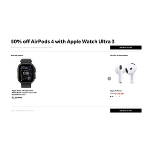 Apple AirPods 4 and Apple Watch Ultra 3 $1438.48 Delivered with Apple Pay @ Rebel