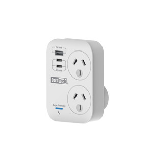 Cordtech Surge Protected Double Adaptor with PD30W USB 2C+1A Ports $12.98 + Delivery ($0 C&C/in-Store/OnePass) @ Bunnings