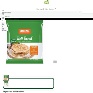 1/2 Price: Katoomba Roti 6 Pack $2.25 @ Woolworths