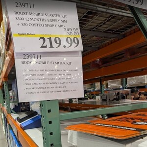 Boost Mobile 290GB 365-Day Plan $220 + $30 Costco Gift Card (In-Store Only) @ Costco (Membership Required)