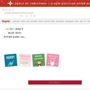 36 Personalised Name Labels - $0 (Was $16) + $6 Delivery ($0 with $80 Order) @ Tinyme