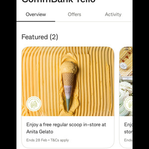 Commbank Yello Free Scoop @ Anita Gelato
