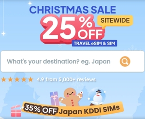 35% OFF Japan KDDI True Unlimited & KDDI eSIM, 25% OFF All Travel SIMs (Viet, China, Europe, USA, Global) from $2.25 @ TravelKon