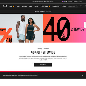 40% off Sitewide (Exclusions Apply) + $9.99 Delivery ($0 with $129 Order) @ under Armour