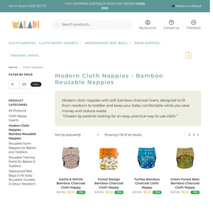 Up to 75% Baby Reusable Cloth Nappies, Swim Nappies & Wet Bags, Cloth Nappies $9.50, Swim Nappies $10 & More + Shipping @ Waladi