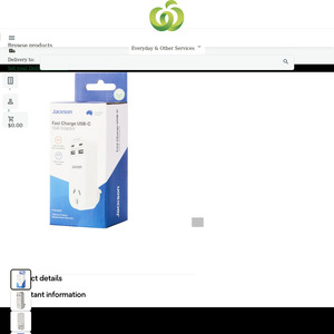 Jackson Fast Charge USB-C Wall Adaptor $14 @ Woolworths