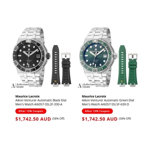 Maurice Lacroix 38mm Aikon Venturer Swiss Automatic Dive Watch $1256.15 Delivered (Include GST & Customs Charges) @ Ashford