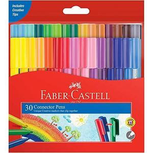 Faber-Castell Vibrant Connector Pen Colour Markers, Assorted – Pack of 30 $6.37 @ Amazon Free Delivery with Prime