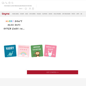 36 Personalised Name Labels - $0 (Was $16) + $6 Delivery ($0 with $80 Order) @ Tinyme