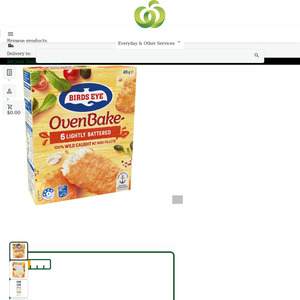 Birds Eye Oven Bake Fish Lightly Battered 425g $6 @Woolworths