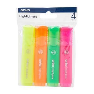 4-Pack Highlighters, 10-Pack Ballpoint Pens, 9"x7" 64pg Exercise Book or Name Pencil Case $0.10ea + Del ($0 OnePass/C&C) @ Kmart