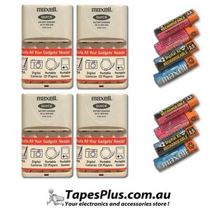 4 Quick Maxell Battery Chargers & 8 AA 2300mAh Rechargeable Batteries $39.95 Delivered @ Tapesplus
