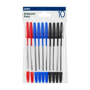 anko 10-Pk Ballpoint Pens, 4-Pk Highlighters, Pencil Case, Exercise Book $0.10ea+ $9 Del ($0 C&C/ in-Store/ $60 Order) @ Target