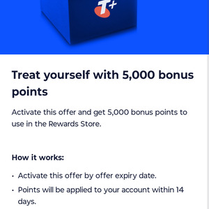 Activate for 5,000 Bonus Telstra Plus Points @ Telstra App